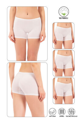 Özkan Underwear - Özkan 0412 3'lü Paket Kadın Likralı %95 Pamuklu Süprem Esnek Rahat Boxer Şort Tayt