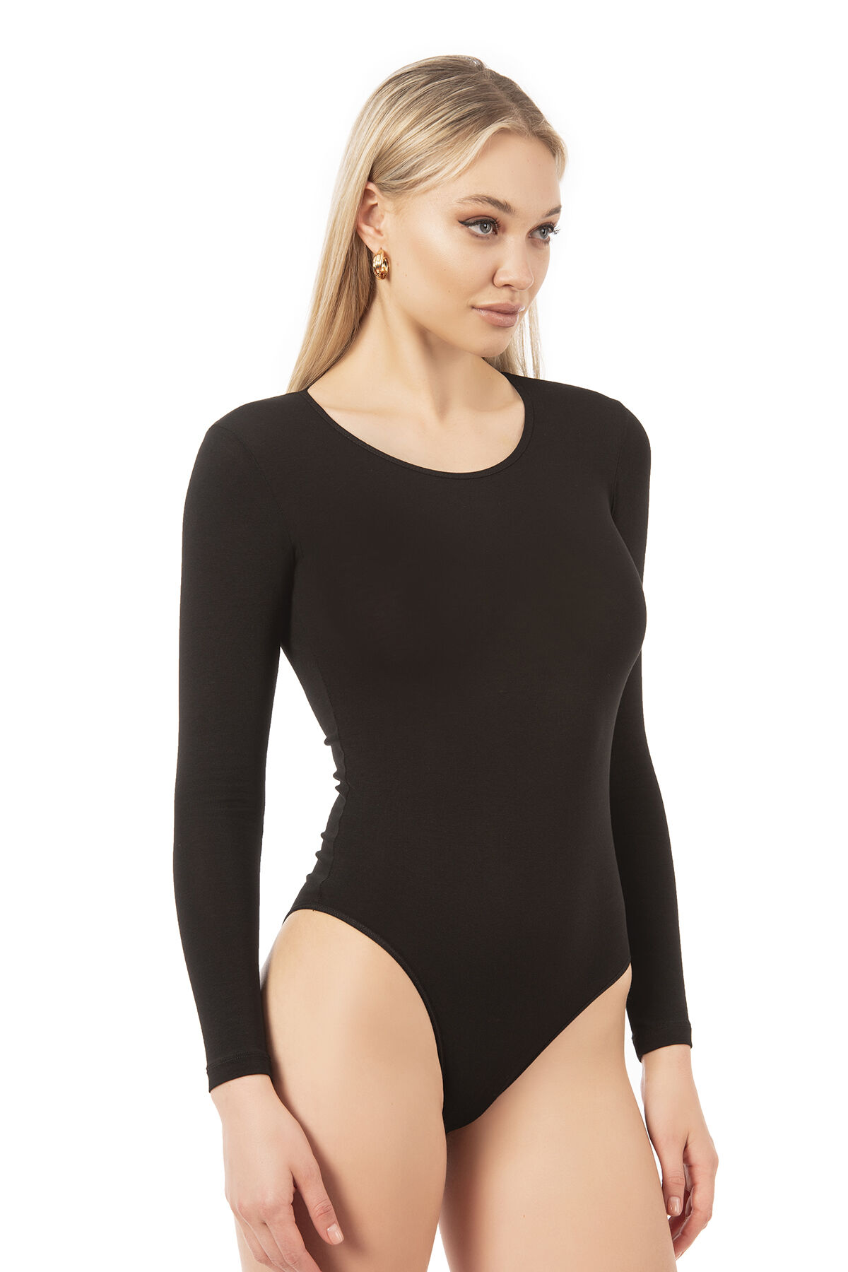 Özkan 0600 3'lü Paket Kadın Pamuklu Likralı Süprem Uzun Kollu Yuvarlak Yaka Kancalı Çıtçıtlı Örme Body