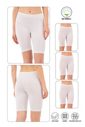 Özkan 0413 3'lü Paket Kadın %95 Pamuklu Likralı Süprem Kumaş Esnek Rahat Yumuşak Diz Üstü Toparlayıcı Yüksek Bel Kısa Tayt - Thumbnail