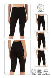 Özkan 0458 3'lü Paket Kadın %95 Pamuklu Likralı Süprem Kumaş Esnek Rahat Yumuşak Diz Altı Kapri Tayt - Thumbnail