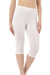 Özkan 0458 3'lü Paket Kadın %95 Pamuklu Likralı Süprem Kumaş Esnek Rahat Yumuşak Diz Altı Kapri Tayt - Thumbnail