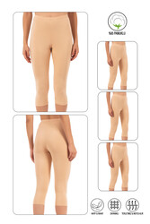 Özkan 0458 3'lü Paket Kadın %95 Pamuklu Likralı Süprem Kumaş Esnek Rahat Yumuşak Diz Altı Kapri Tayt - Thumbnail