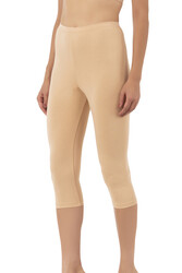 Özkan 0458 3'lü Paket Kadın %95 Pamuklu Likralı Süprem Kumaş Esnek Rahat Yumuşak Diz Altı Kapri Tayt - Thumbnail