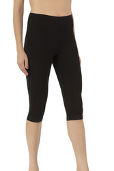 Özkan 0458 3'lü Paket Kadın %95 Pamuklu Likralı Süprem Kumaş Esnek Rahat Yumuşak Diz Altı Kapri Tayt - Thumbnail