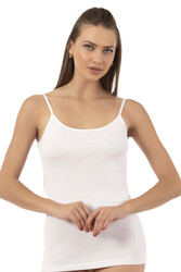 Özkan 0107 3'lü Paket Kadın %100 Pamuklu Ribana Esnek Rahat İp Askılı Örme Atlet - Thumbnail