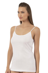 Özkan 0107 3'lü Paket Kadın %100 Pamuklu Ribana Esnek Rahat İp Askılı Örme Atlet - Thumbnail