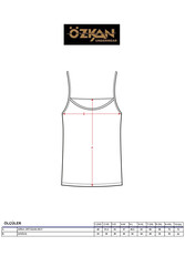 Özkan 0107 3'lü Paket Kadın %100 Pamuklu Ribana Esnek Rahat İp Askılı Örme Atlet - Thumbnail