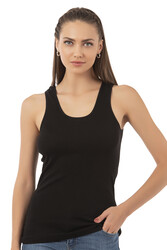 Özkan 0111 3'lü Paket Kadın %100 Pamuklu Ribana Esnek Rahat Biyeli Kalın Askılı Örme Atlet - Thumbnail