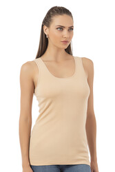 Özkan 0111 3'lü Paket Kadın %100 Pamuklu Ribana Esnek Rahat Biyeli Kalın Askılı Örme Atlet - Thumbnail