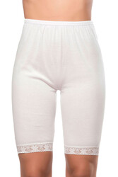 Özkan 0114 3'lü Paket Kadın Pamuklu Ağlı Model Ribana Esnek Rahat Kalıp Yumuşak Paçalı Diz Üstü Kısa Tayt - Thumbnail