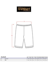 Özkan 0114 3'lü Paket Kadın Pamuklu Ağlı Model Ribana Esnek Rahat Kalıp Yumuşak Paçalı Diz Üstü Kısa Tayt - Thumbnail