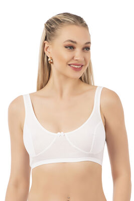 Özkan Underwear - Özkan 0564 3'lü Paket Kadın Pamuklu Ribana Boş Kap Desteksiz Telsiz Balensiz Kalın Askılı Yarım Atlet Sütyen (1)