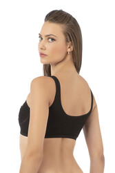 Özkan 0564 3'lü Paket Kadın Pamuklu Ribana Boş Kap Desteksiz Telsiz Balensiz Kalın Askılı Yarım Atlet Sütyen - Thumbnail