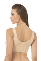 Özkan 0564 3'lü Paket Kadın Pamuklu Ribana Boş Kap Desteksiz Telsiz Balensiz Kalın Askılı Yarım Atlet Sütyen - Thumbnail