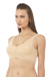 Özkan 0564 3'lü Paket Kadın Pamuklu Ribana Boş Kap Desteksiz Telsiz Balensiz Kalın Askılı Yarım Atlet Sütyen - Thumbnail