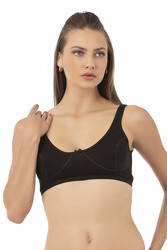 Özkan 0564 3'lü Paket Kadın Pamuklu Ribana Boş Kap Desteksiz Telsiz Balensiz Kalın Askılı Yarım Atlet Sütyen - Thumbnail