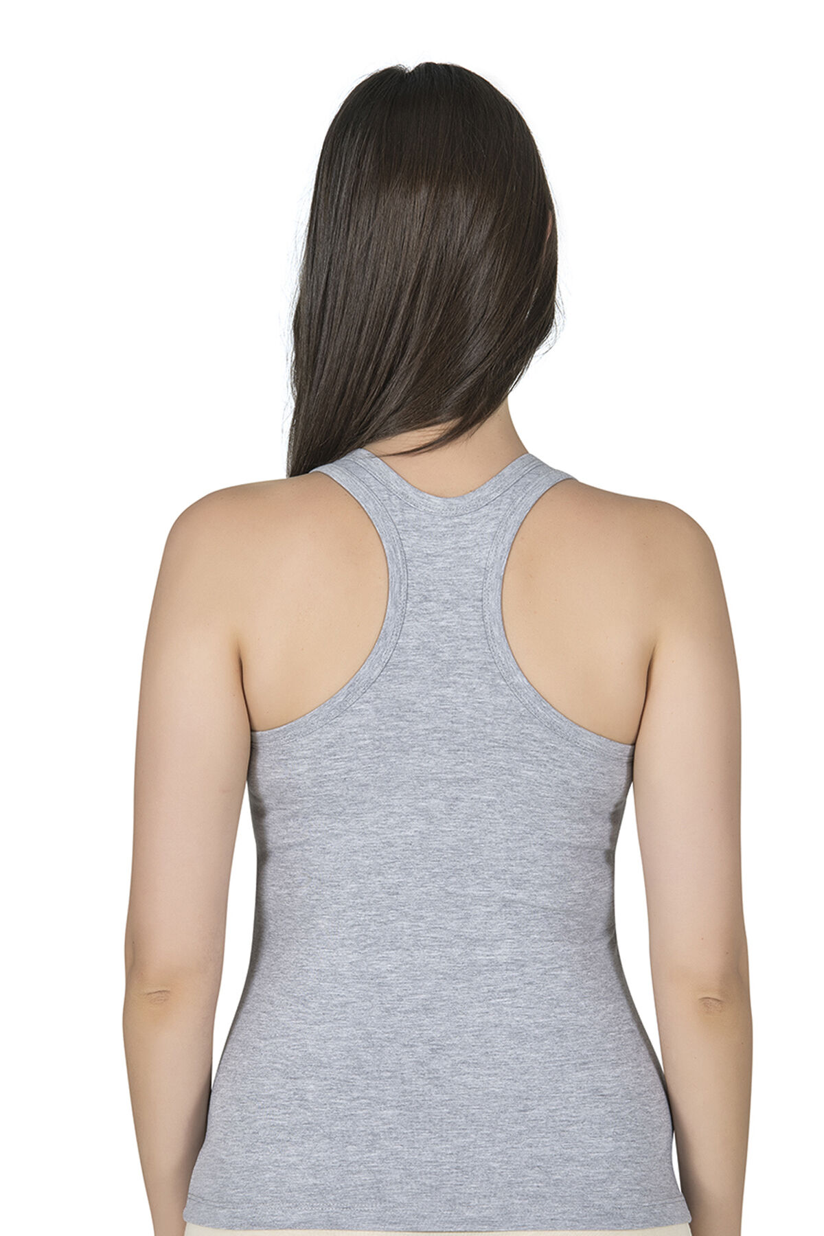 Özkan 7416 3'lü Paket Kadın Pamuklu Penye Likralı Süprem Esnek Rahat Kalın Askılı Sırtı Çapraz Sporcu Rambo Atlet