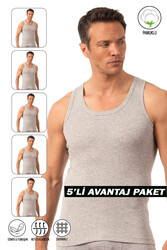 Özkan 0113 3'lü Paket Erkek %100 Pamuklu Esnek Yumuşak Ribana Kalın Askılı Atlet - Thumbnail