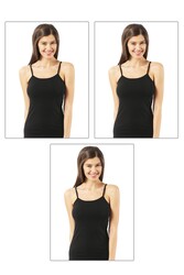 Özkan 23319 3'lü Paket Kadın Pamuklu Likralı Süprem Esnek Rahat İnce Askılı Atlet - Thumbnail