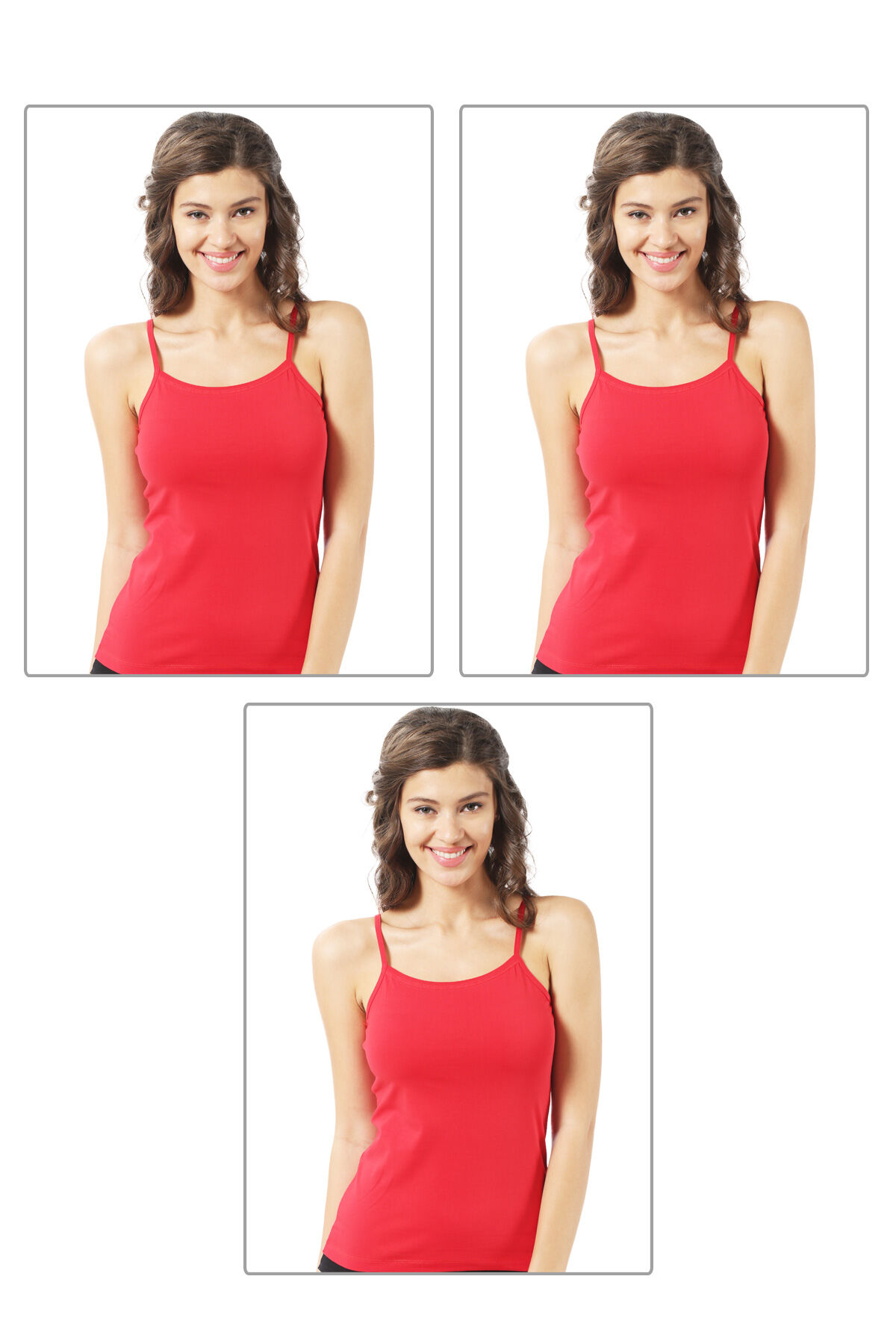 Özkan 23319 3'lü Paket Kadın Pamuklu Likralı Süprem Esnek Rahat İnce Askılı Atlet