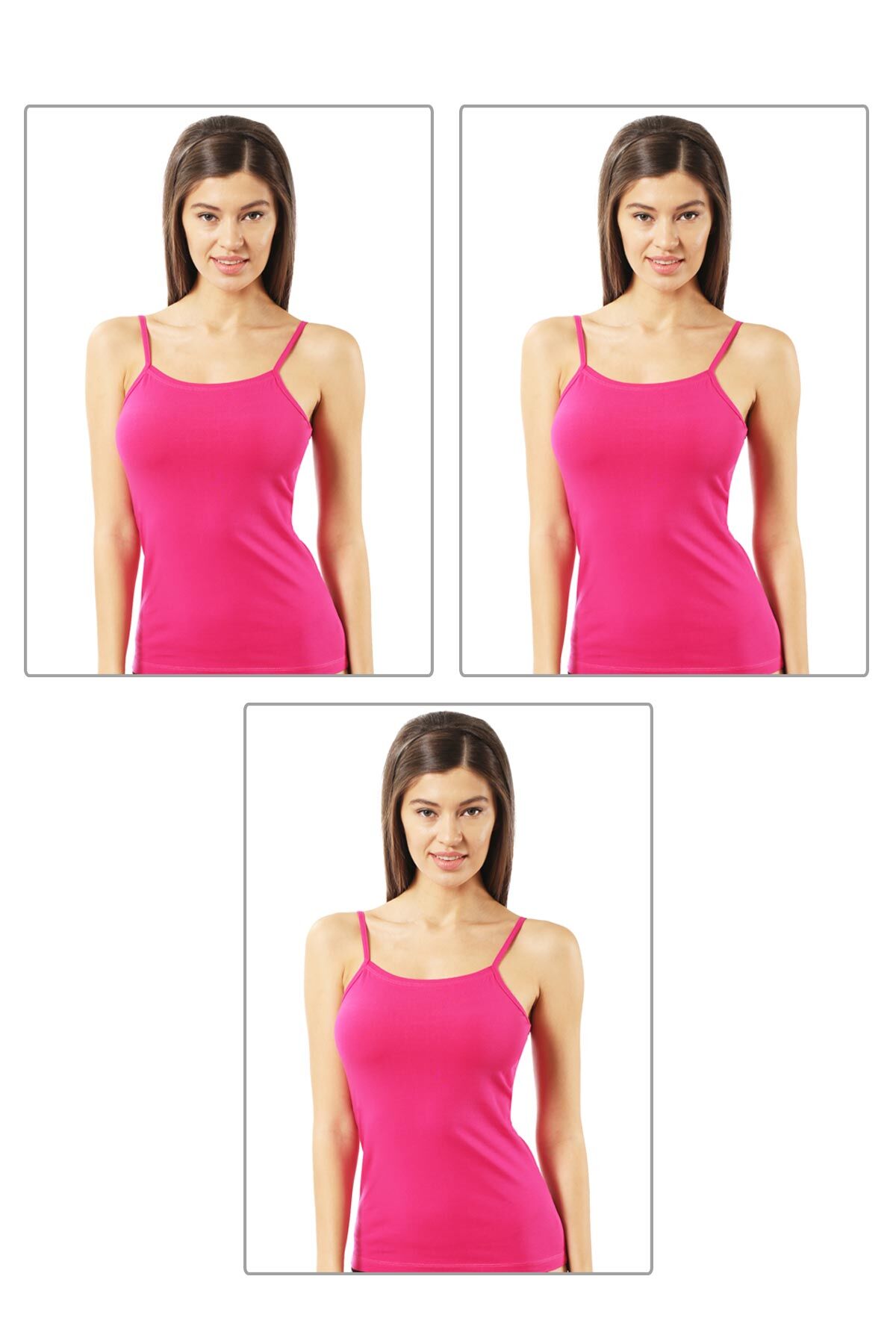 Özkan 23319 3'lü Paket Kadın Pamuklu Likralı Süprem Esnek Rahat İnce Askılı Atlet