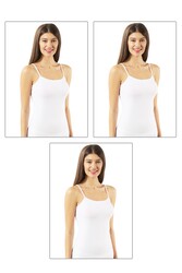 Özkan 23319 3'lü Paket Kadın Pamuklu Likralı Süprem Esnek Rahat İnce Askılı Atlet - Thumbnail