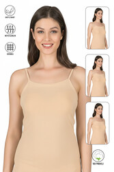 Özkan 23319 3'lü Paket Kadın Pamuklu Likralı Süprem Esnek Rahat İnce Askılı Atlet - Thumbnail