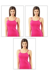 Özkan 23319 3'lü Paket Kadın %95 Pamuklu Likralı Süprem Esnek Rahat İnce Askılı Atlet - Thumbnail