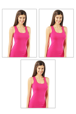 Özkan 23320 3'lü Paket Kadın Pamuklu Likralı Süprem Esnek Rahat Kalın Askılı Atlet