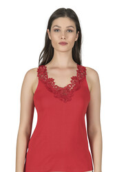 Özkan 2001 5'li Paket Kadın Pamuklu Ribana Dantelli Güpürlü Manolya Atlet - Thumbnail