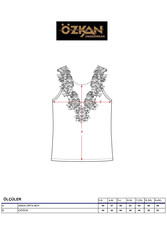 Özkan 2001 5'li Paket Kadın Pamuklu Ribana Dantelli Güpürlü Manolya Atlet - Thumbnail