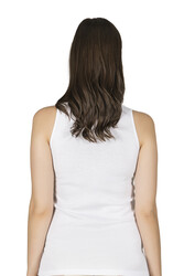 Özkan 2001 5'li Paket Kadın Pamuklu Ribana Dantelli Güpürlü Manolya Atlet - Thumbnail