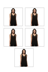 Özkan 2001 5'li Paket Kadın Pamuklu Ribana Dantelli Güpürlü Manolya Atlet - Thumbnail