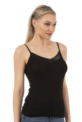 Özkan 2040 5'li Paket Kadın Viskon Saten Yaka Esnek Rahat Yumuşak İnce Askılı Atlet - Thumbnail