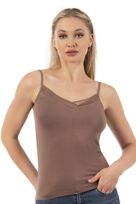 Özkan Underwear - Özkan 2040 5'li Paket Kadın Viskon Saten Yaka Esnek Rahat Yumuşak İnce Askılı Atlet (1)