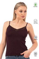 Özkan 2040 5'li Paket Kadın Viskon Saten Yaka Esnek Rahat Yumuşak İnce Askılı Atlet - Thumbnail