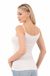 Özkan 2040 5'li Paket Kadın Viskon Saten Yaka Esnek Rahat Yumuşak İnce Askılı Atlet - Thumbnail