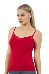 Özkan 2040 5'li Paket Kadın Viskon Saten Yaka Esnek Rahat Yumuşak İnce Askılı Atlet - Thumbnail