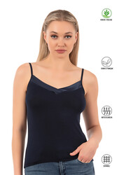 Özkan 2040 5'li Paket Kadın Viskon Saten Yaka Esnek Rahat Yumuşak İnce Askılı Atlet - Thumbnail