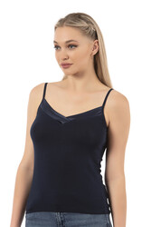 Özkan 2040 5'li Paket Kadın Viskon Saten Yaka Esnek Rahat Yumuşak İnce Askılı Atlet - Thumbnail