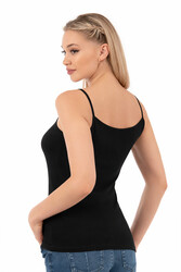 Özkan 2040 5'li Paket Kadın Viskon Saten Yaka Esnek Rahat Yumuşak İnce Askılı Atlet - Thumbnail