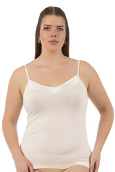 Özkan 2040 5'li Paket Kadın Viskon Saten Yaka Esnek Rahat Yumuşak İnce Askılı Atlet - Thumbnail