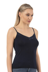 Özkan 2040 5'li Paket Kadın Viskon Saten Yaka Esnek Rahat Yumuşak İnce Askılı Atlet - Thumbnail