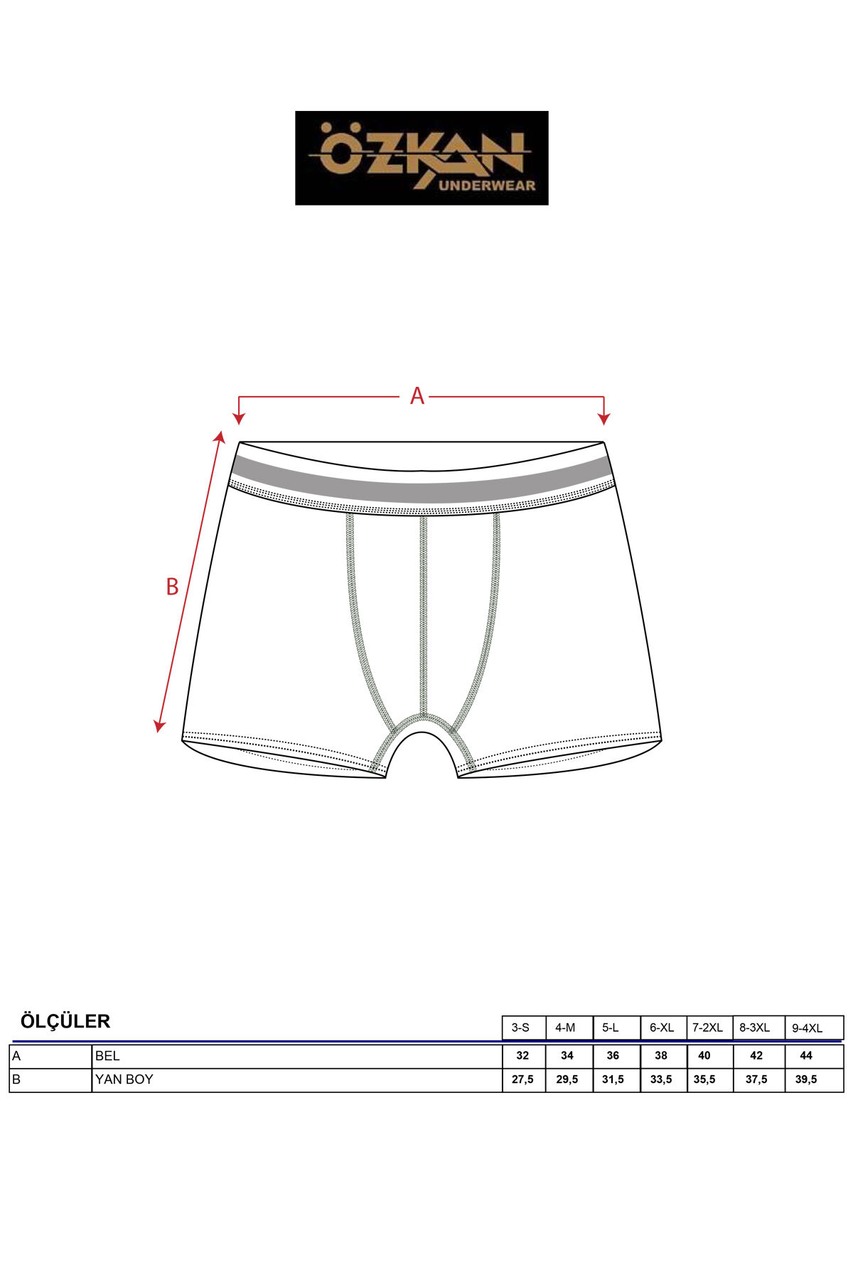 Özkan 11226 5'li Paket Erkek %95 Pamuklu Likralı Süprem Kumaş Esnek Rahat Boxer Şort