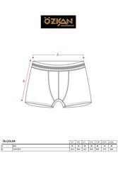 Özkan 11226 5'li Paket Erkek %95 Pamuklu Likralı Süprem Kumaş Esnek Rahat Boxer Şort - Thumbnail