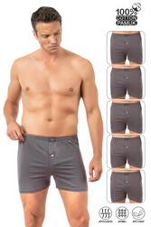 Özkan 0041 5'li Paket Erkek %100 Pamuklu Şardonlu Klasik Rahat Kesim Havlu Bel Süprem Penye Boxer - Thumbnail