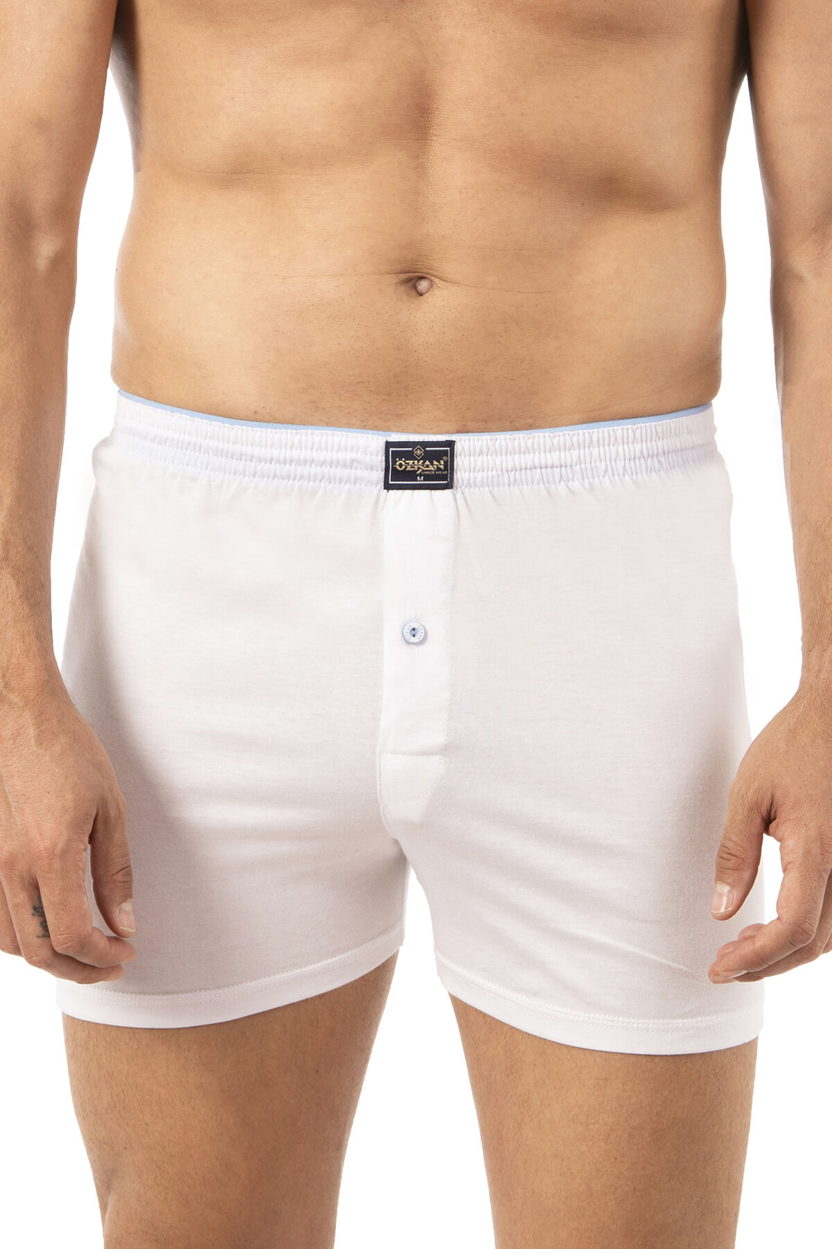 Özkan 0041 5'li Paket Erkek %100 Pamuklu Şardonlu Klasik Rahat Kesim Havlu Bel Süprem Penye Boxer