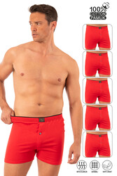 Özkan 0041 5'li Paket Erkek %100 Pamuklu Şardonlu Klasik Rahat Kesim Havlu Bel Süprem Penye Boxer - Thumbnail