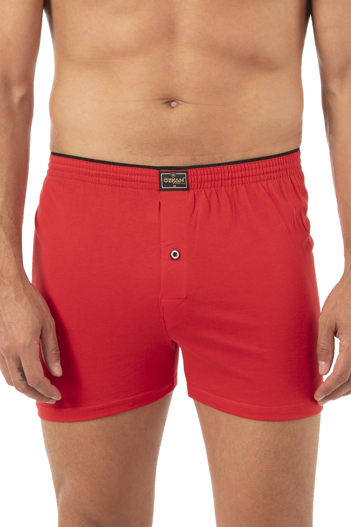 Özkan 0041 5'li Paket Erkek %100 Pamuklu Şardonlu Klasik Rahat Kesim Havlu Bel Süprem Penye Boxer