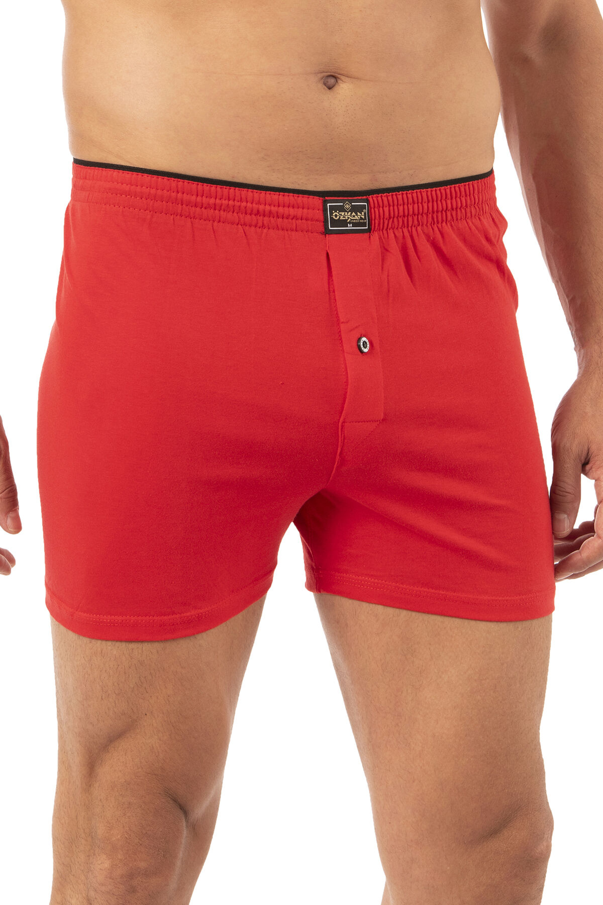 Özkan 0041 5'li Paket Erkek %100 Pamuklu Şardonlu Klasik Rahat Kesim Havlu Bel Süprem Penye Boxer